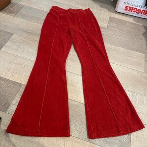 AERIE WOMENS FLARED SMALL BURNT RED PULL ON PANTS